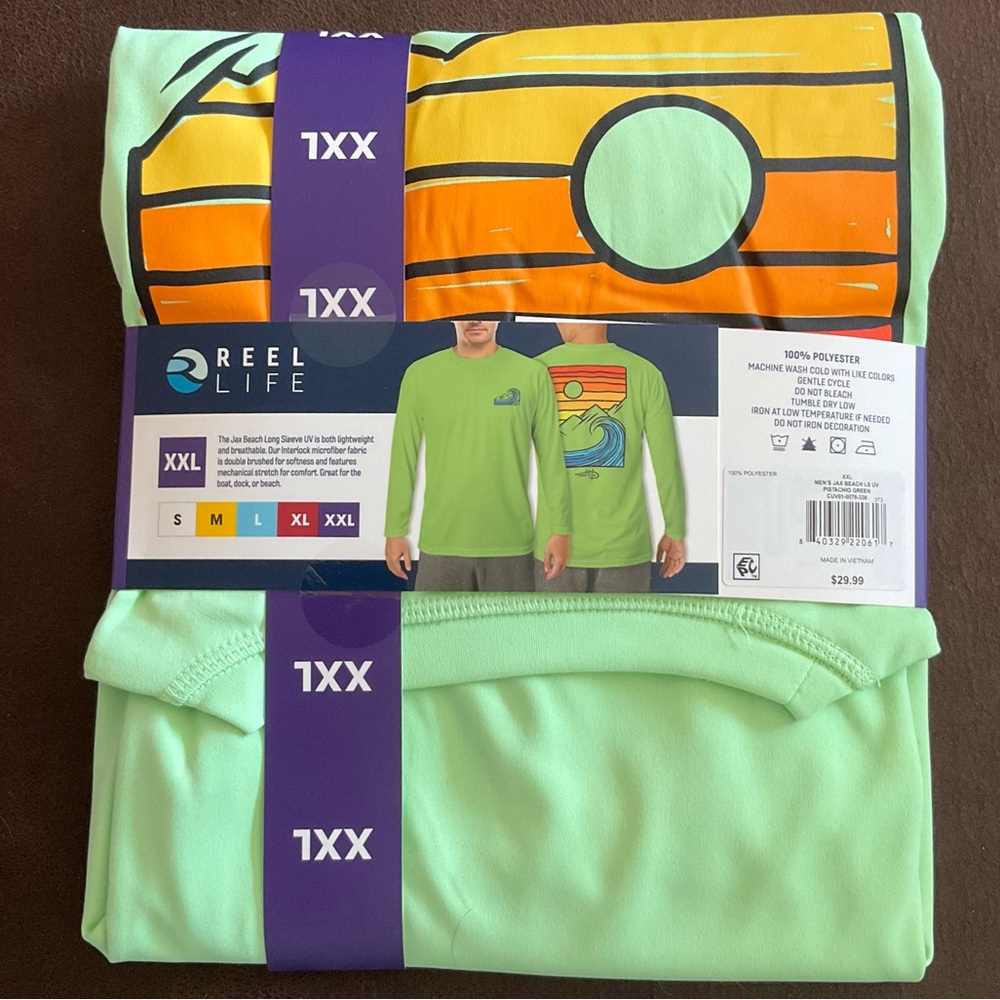 REEL LIFE Jax Beach Long Sleeve UV Rash Guard - XXL - Picture 3 of 4